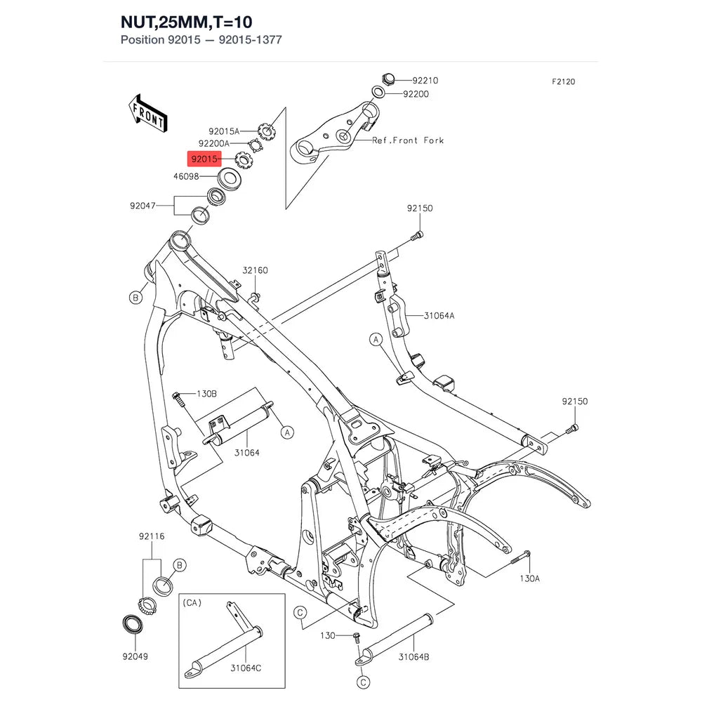Kawasaki OEM – NUT,25MM,T=10 product image