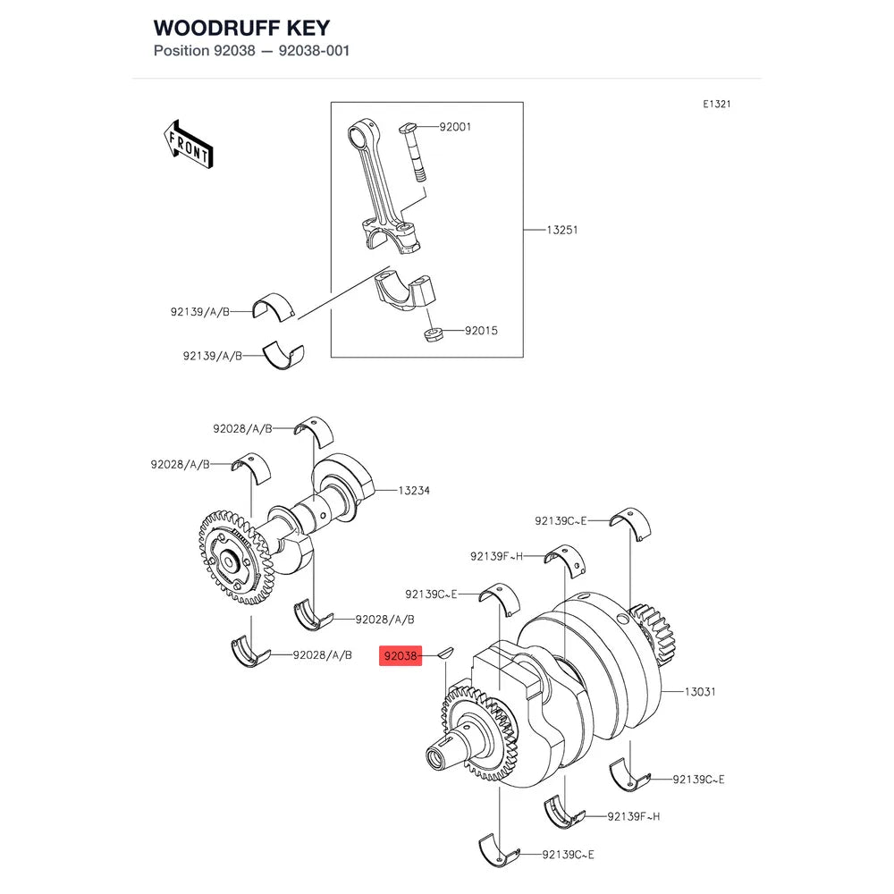 Kawasaki OEM – WOODRUFF KEY product image