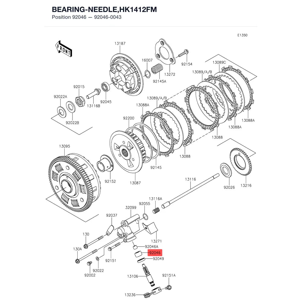 Kawasaki OEM – BEARING-NEEDLE,HK1412 product image