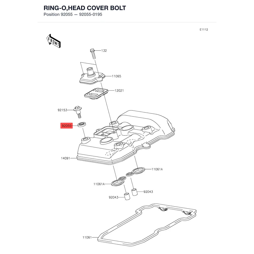 Kawasaki OEM – RING-O,HEAD COVER BOL product image