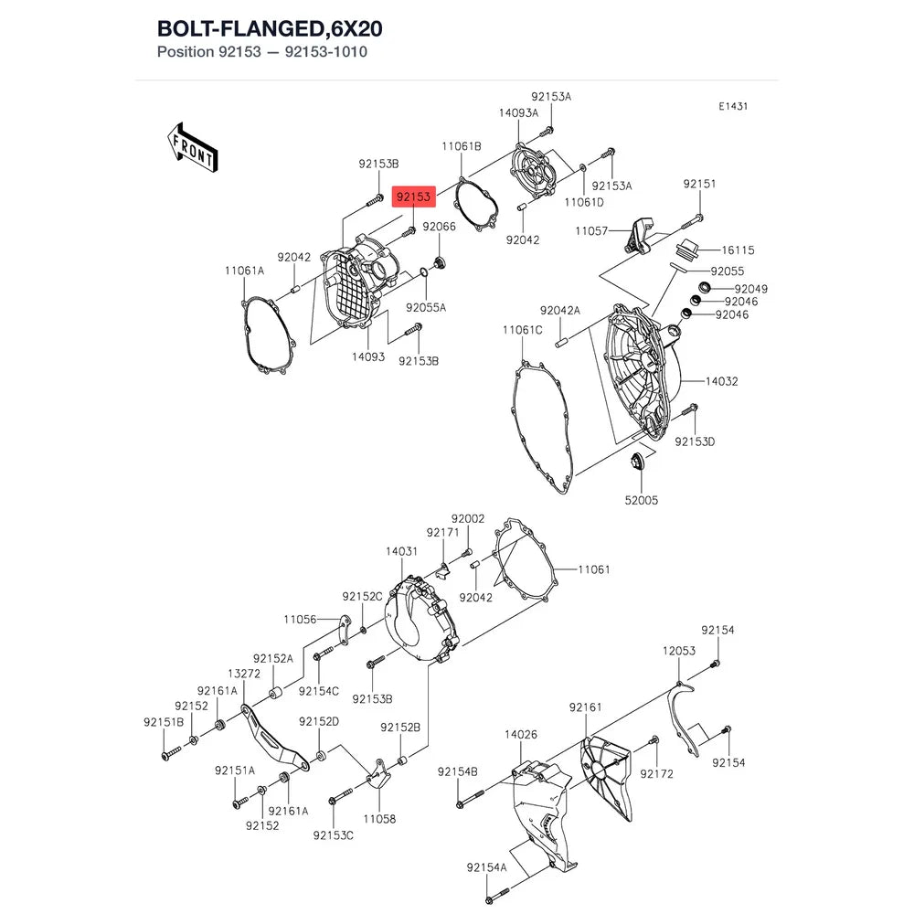 Kawasaki OEM – BOLT-FLANGED,6X20 product image