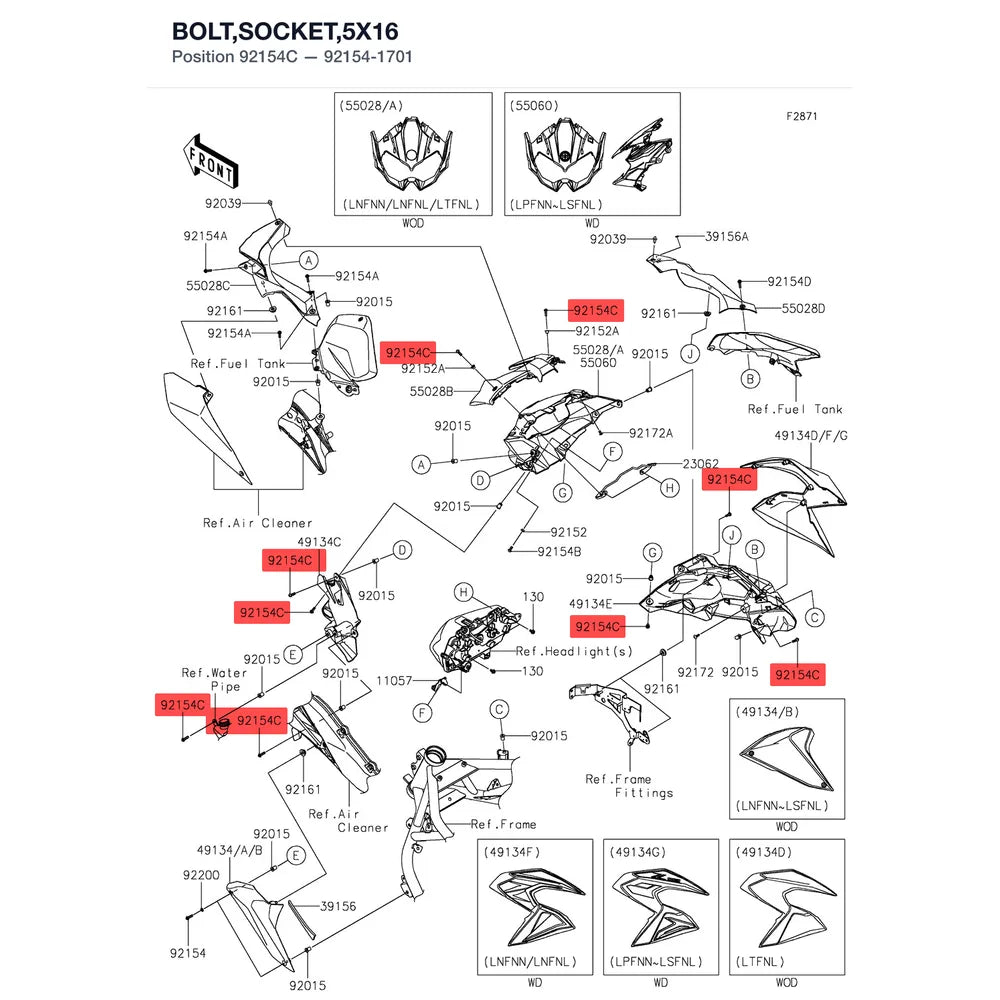 Kawasaki OEM – BOLT,SOCKET,5X16 product image