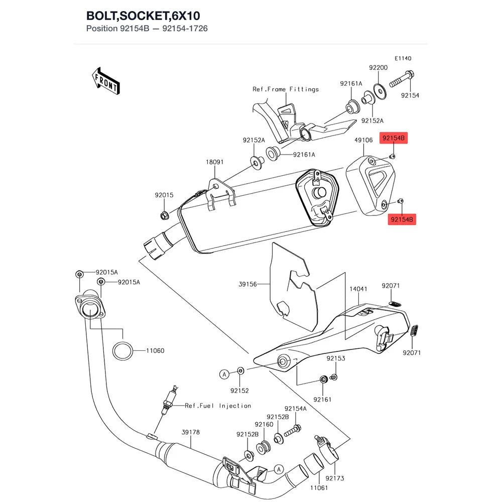Kawasaki OEM – BOLT,SOCKET,6X10 product image