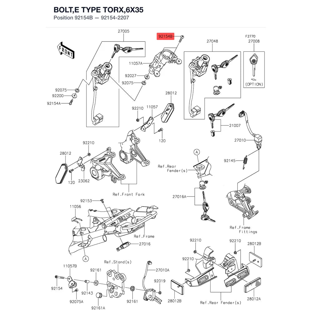 Kawasaki OEM – BOLT,E TYPE TORX,6X35 product image