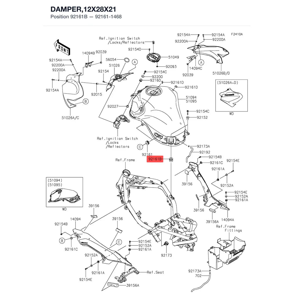 Kawasaki OEM – DAMPER,12X28X21 product image