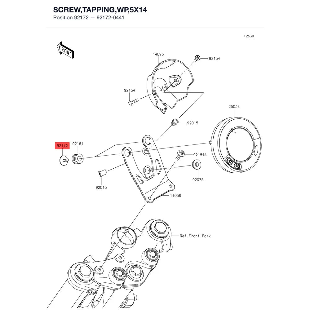 Kawasaki OEM – SCREW,TAPPING,WP,5X14 product image