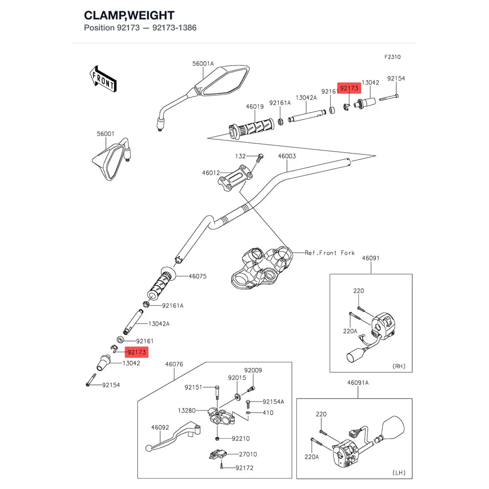 Kawasaki OEM – CLAMP,WEIGHT product image