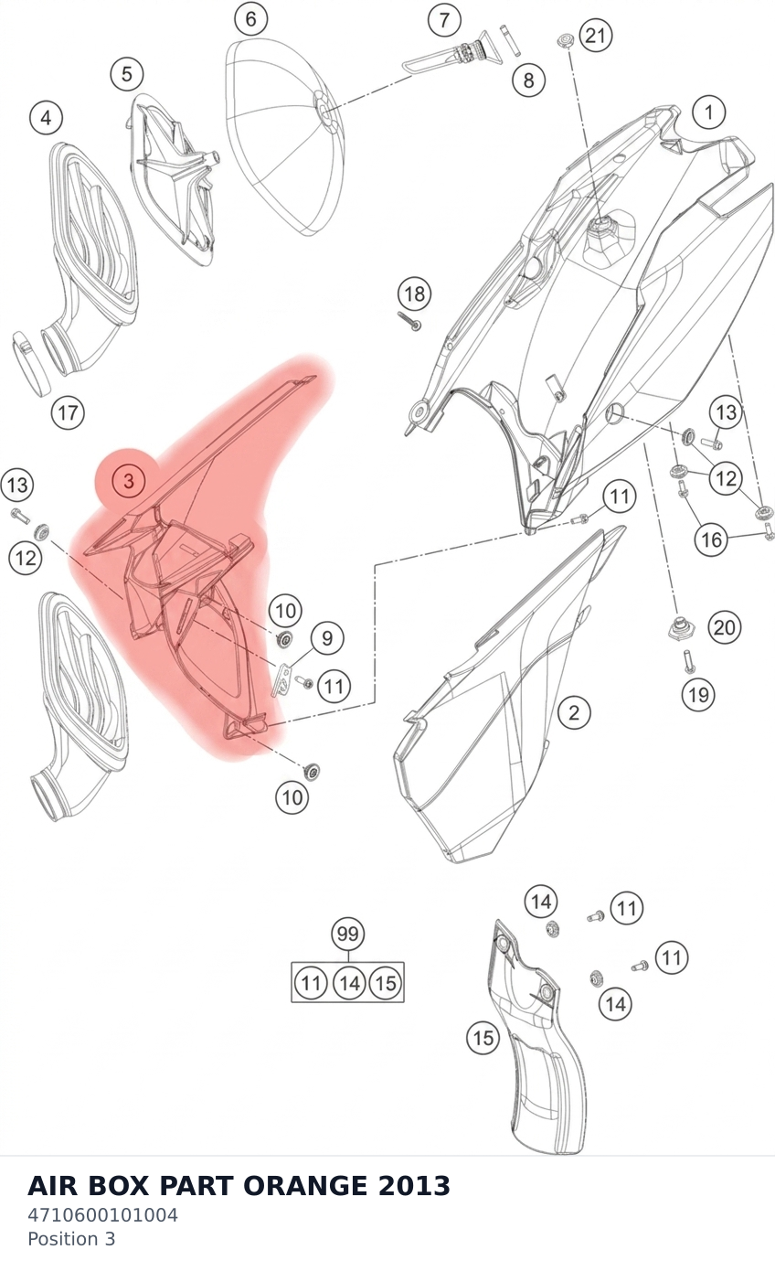 Diagram preview: AIR BOX PART ORANGE 2013 (4710600101004)