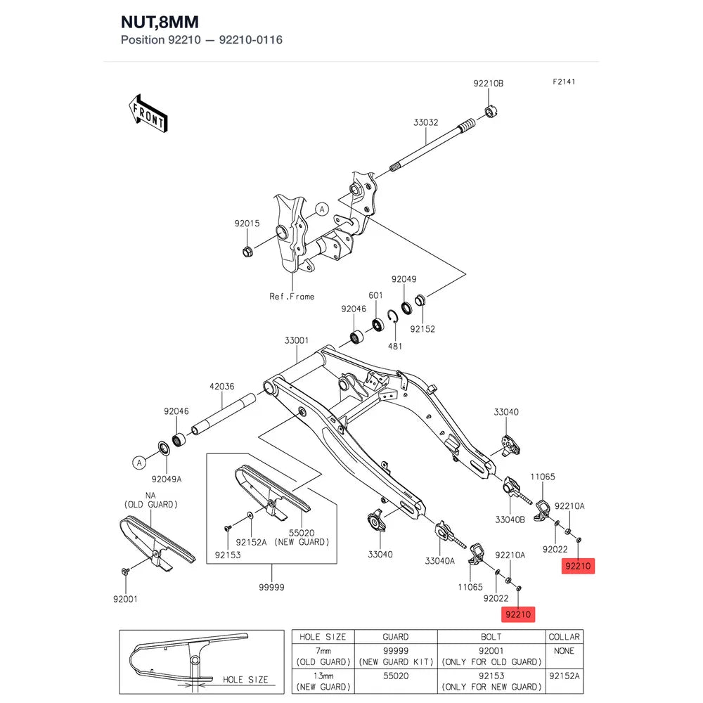 Kawasaki OEM – NUT,8MM product image