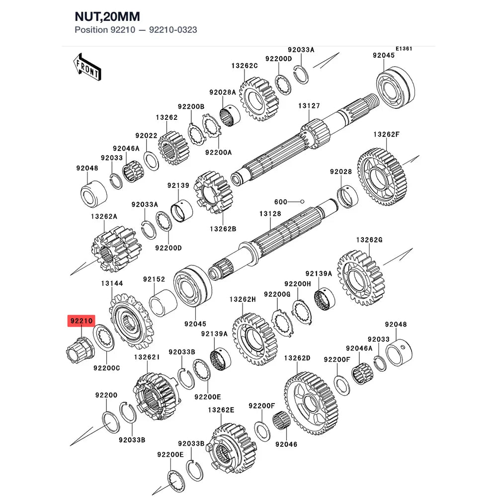 Kawasaki OEM – NUT,20MM product image