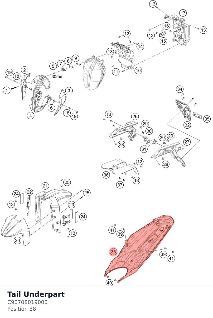 Diagram preview: Tail Underpart (C90708019000)