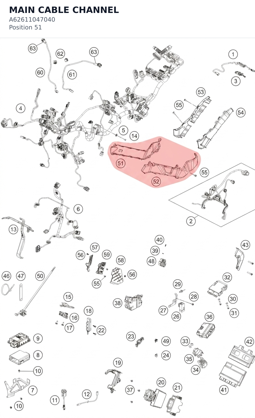 Diagram preview: MAIN CABLE CHANNEL (A62611047040)