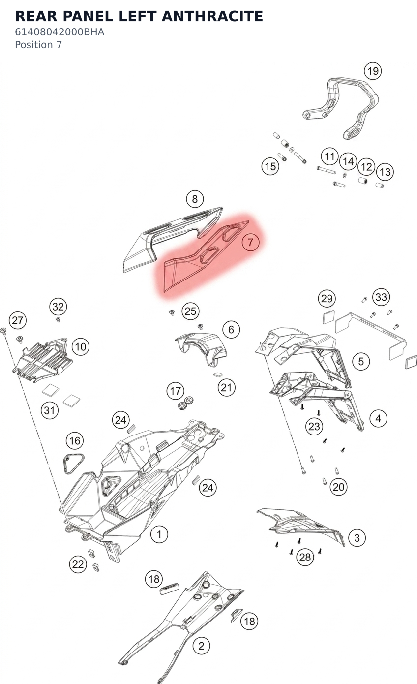 Diagram preview: REAR PANEL LEFT ANTHRACITE (61408042000BHA)