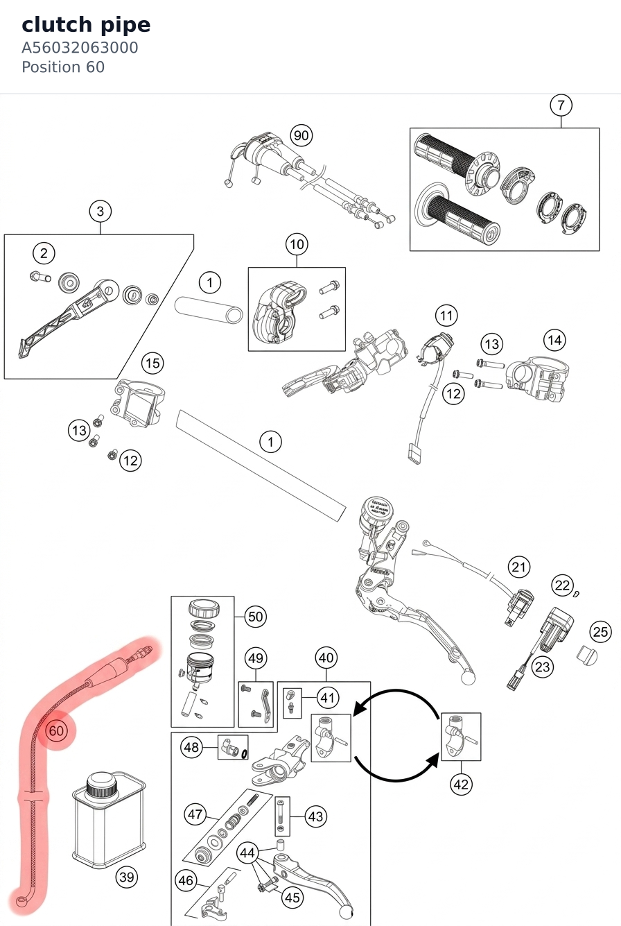 Diagram preview: clutch pipe (A56032063000)