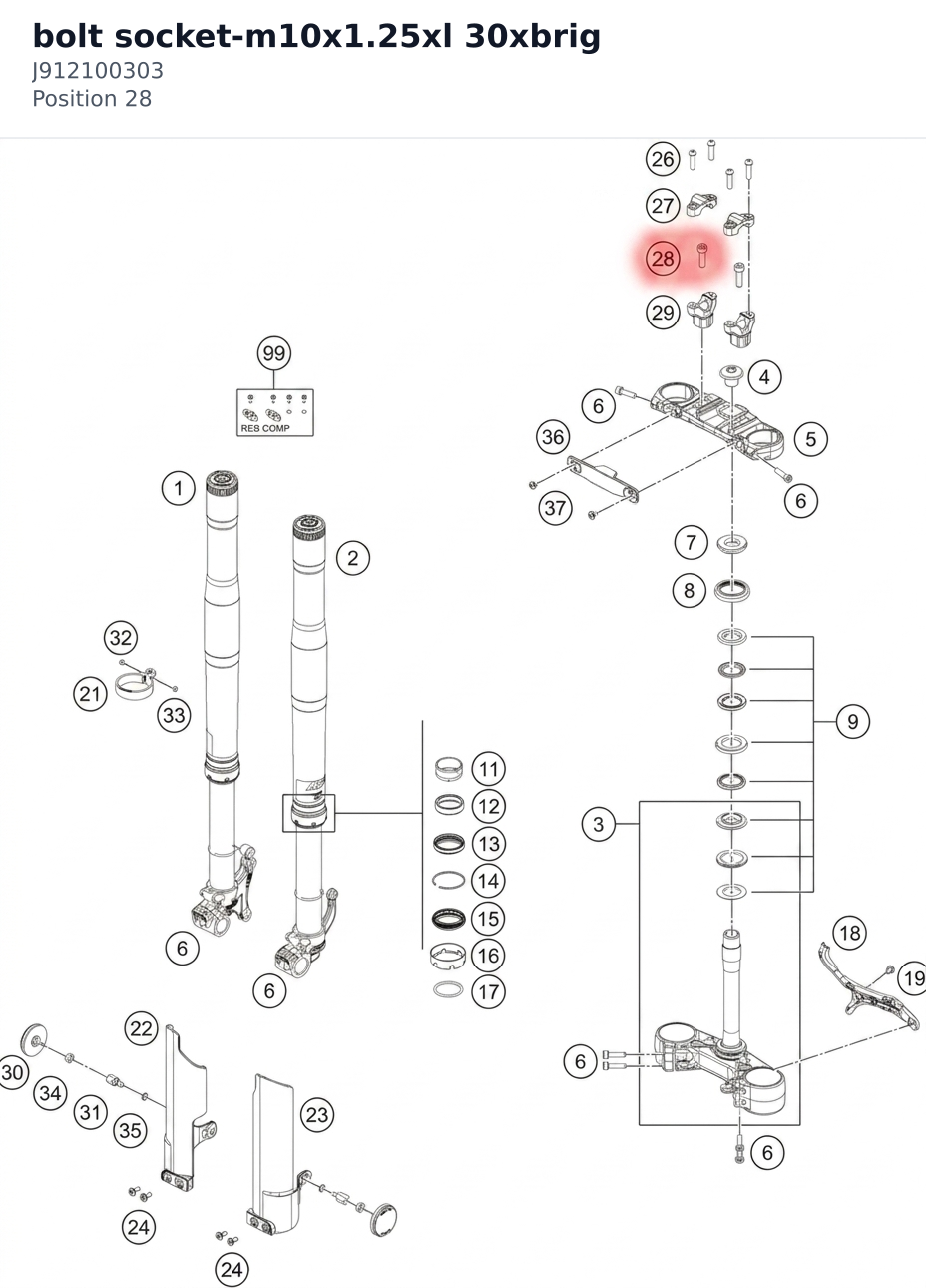 Diagram preview: bolt socket-m10x1.25xl 30xbrig (J912100303)