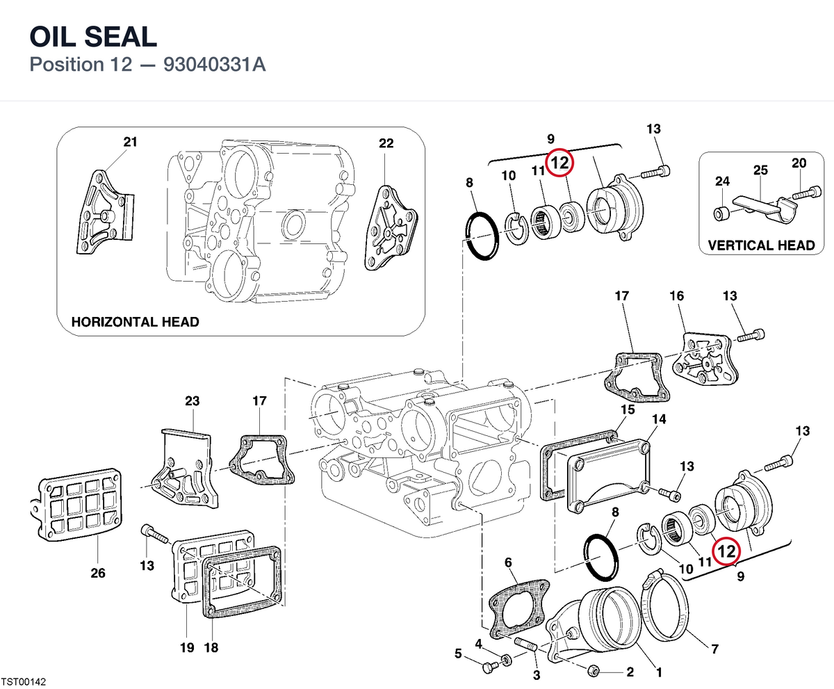 OIL SEAL 93040331A diagram position