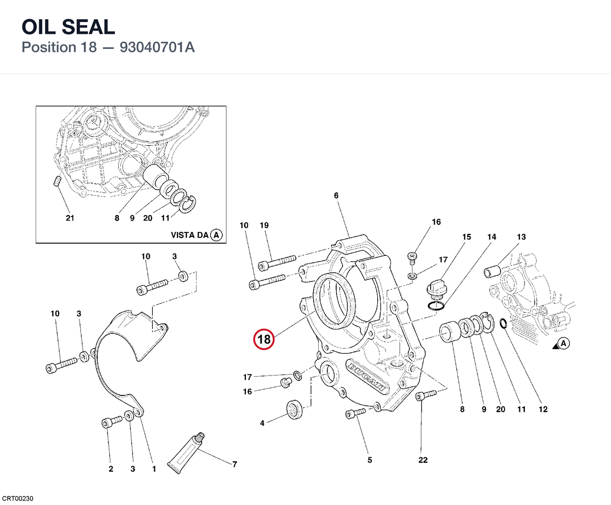 OIL SEAL 93040701A diagram position