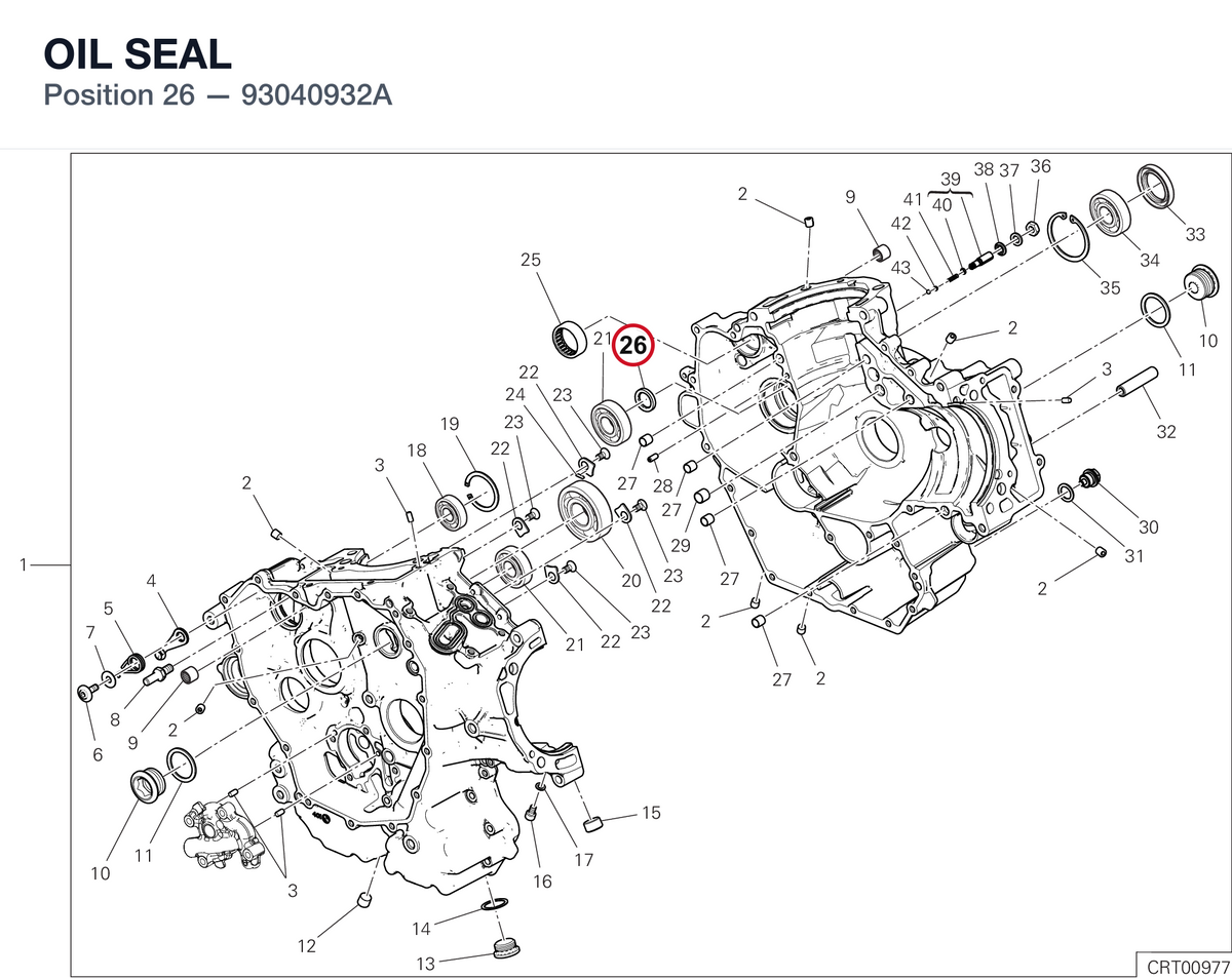 OIL SEAL 93040932A diagram position