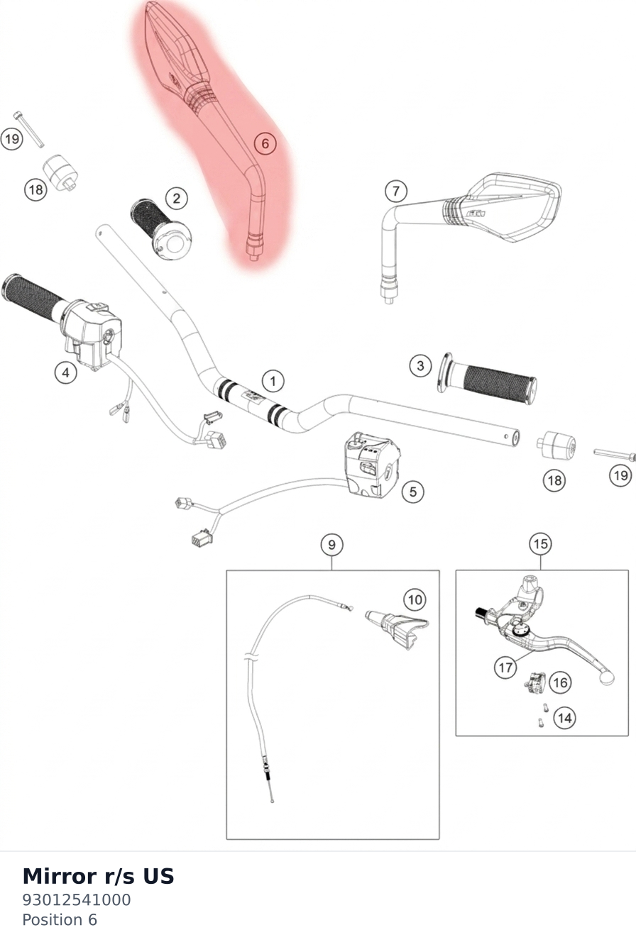Diagram preview: Mirror r/s US (93012541000)