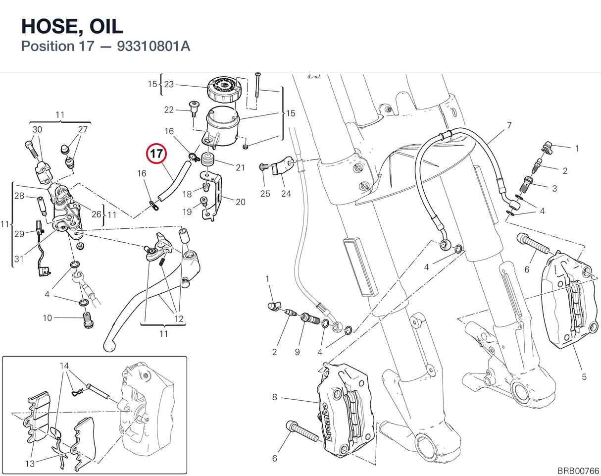 HOSE, OIL 93310801A diagram position