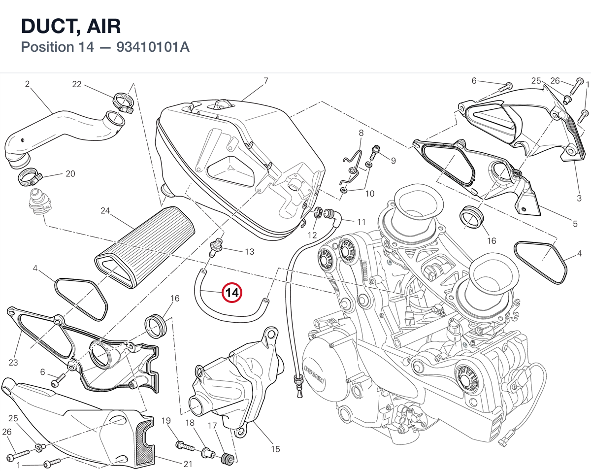 DUCT, AIR 93410101A diagram position