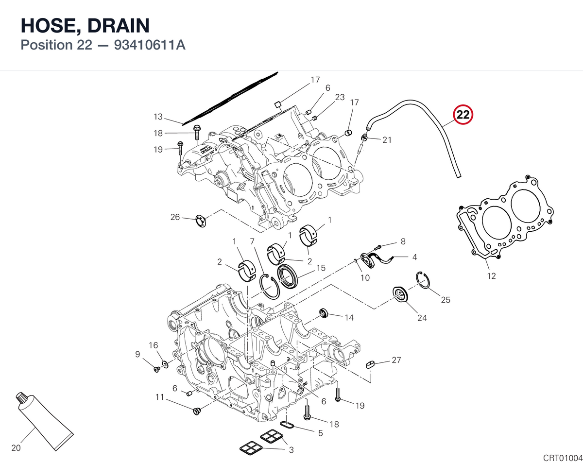 HOSE, DRAIN 93410611A diagram position