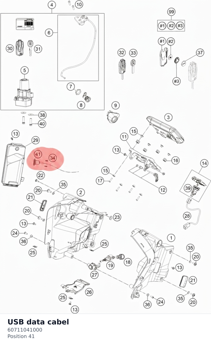 Diagram preview: USB data cabel (60711041000)
