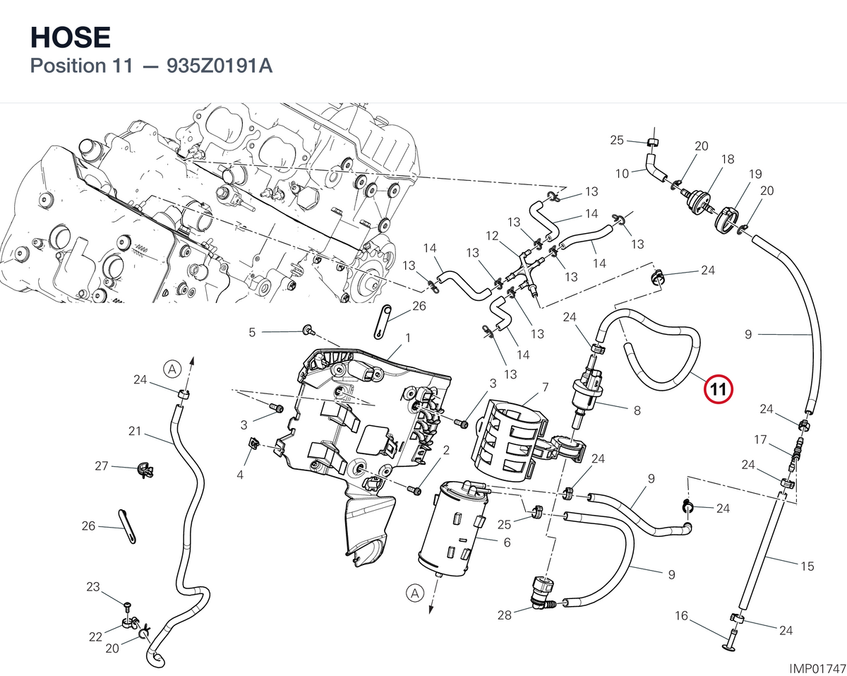 HOSE 935Z0191A diagram position