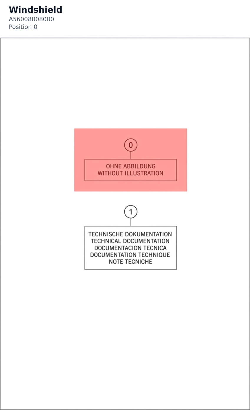 Diagram preview: Windshield (A56008008000)