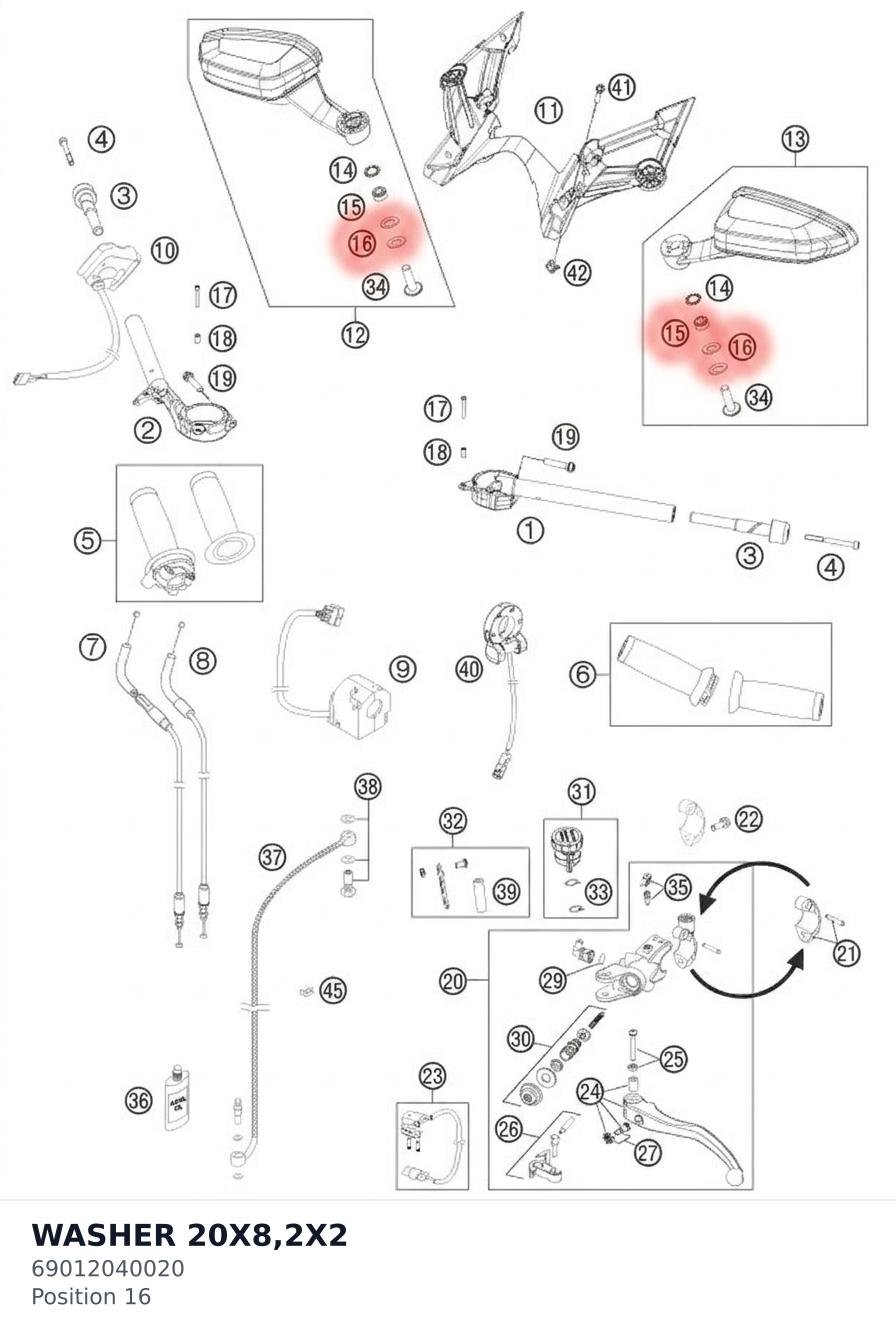 Diagram preview: WASHER 20X8,2X2 (69012040020)