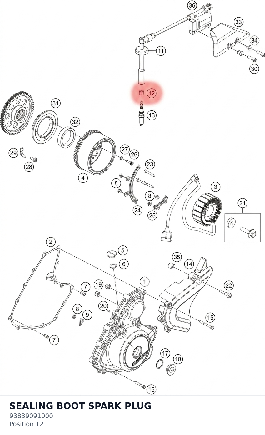 Diagram preview: SEALING BOOT SPARK PLUG (93839091000)
