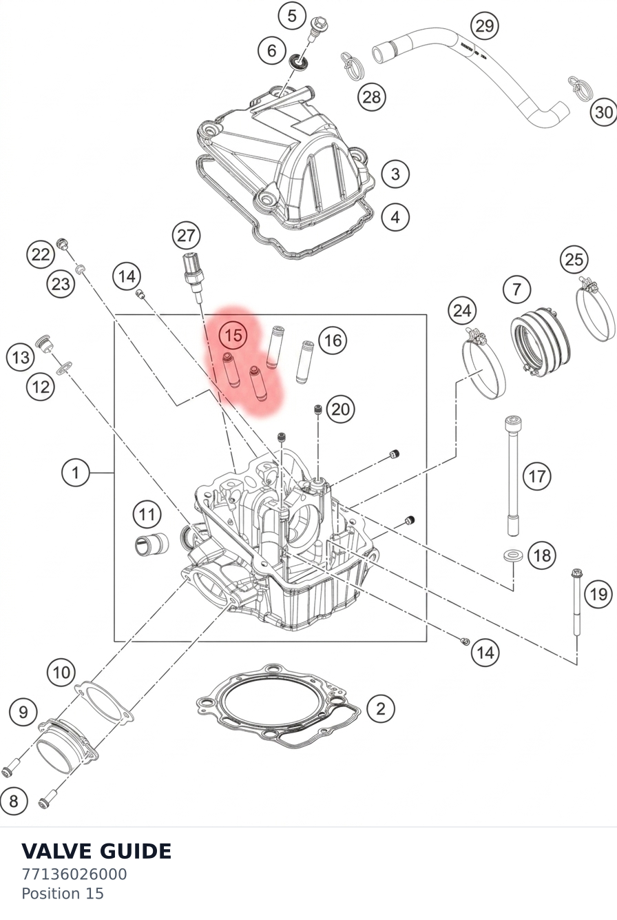Diagram preview: VALVE GUIDE (77136026000)