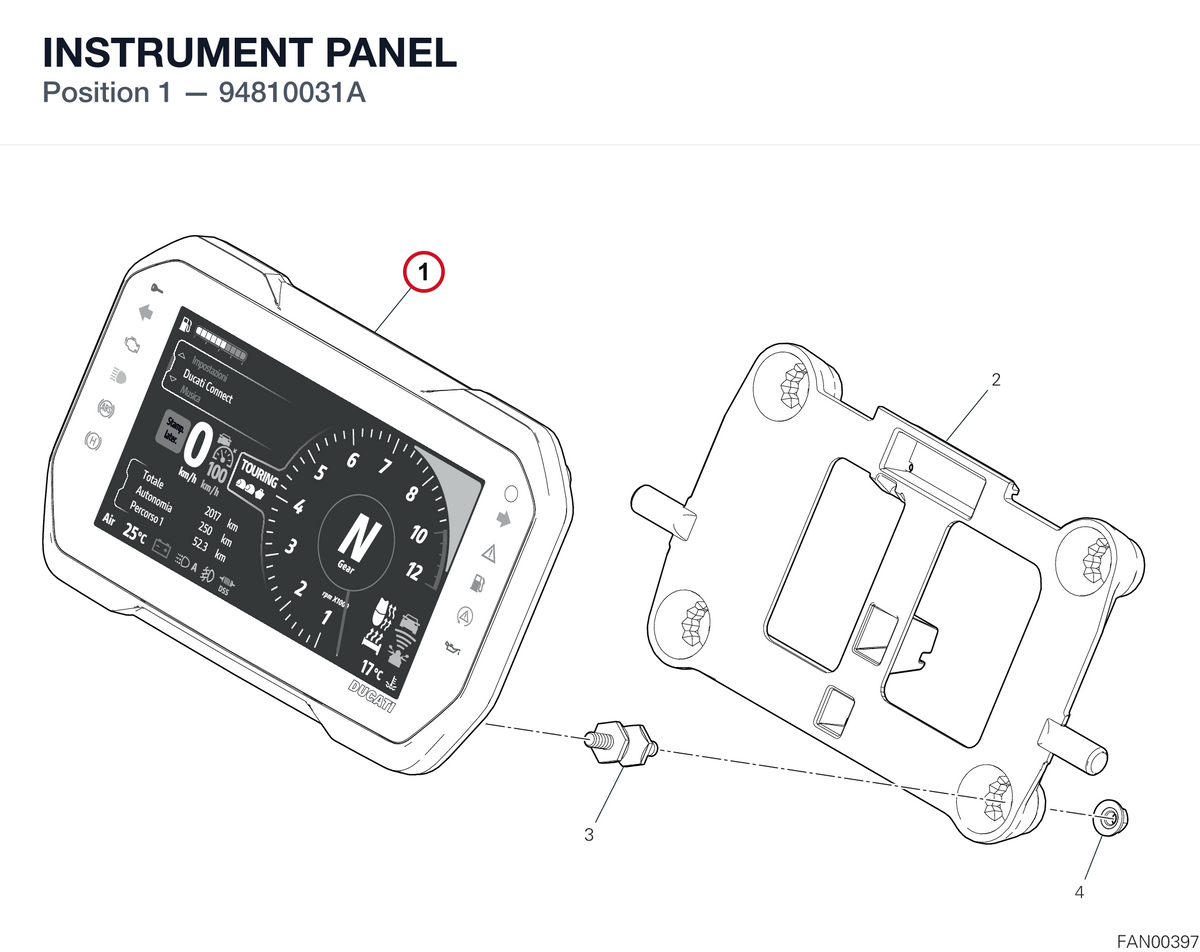 INSTRUMENT PANEL 94810031A diagram position