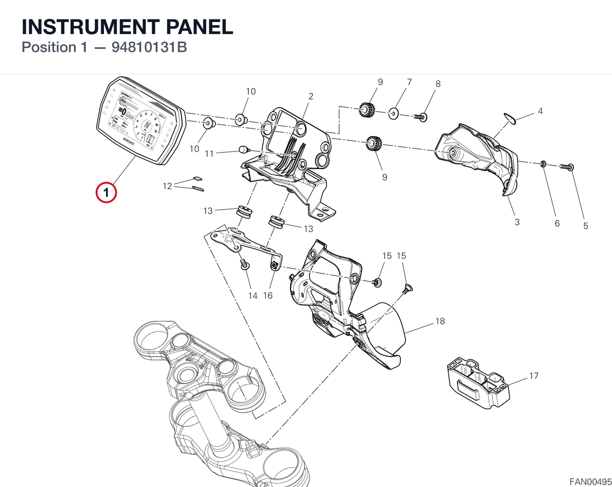 INSTRUMENT PANEL 94810131B diagram position