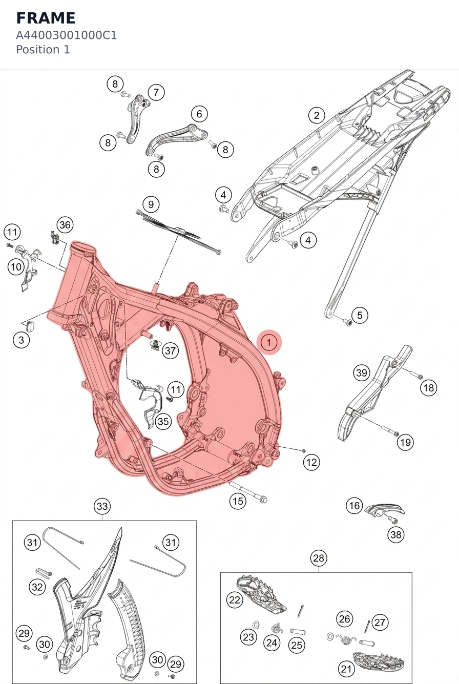 Diagram preview: FRAME (A44003001000C1)