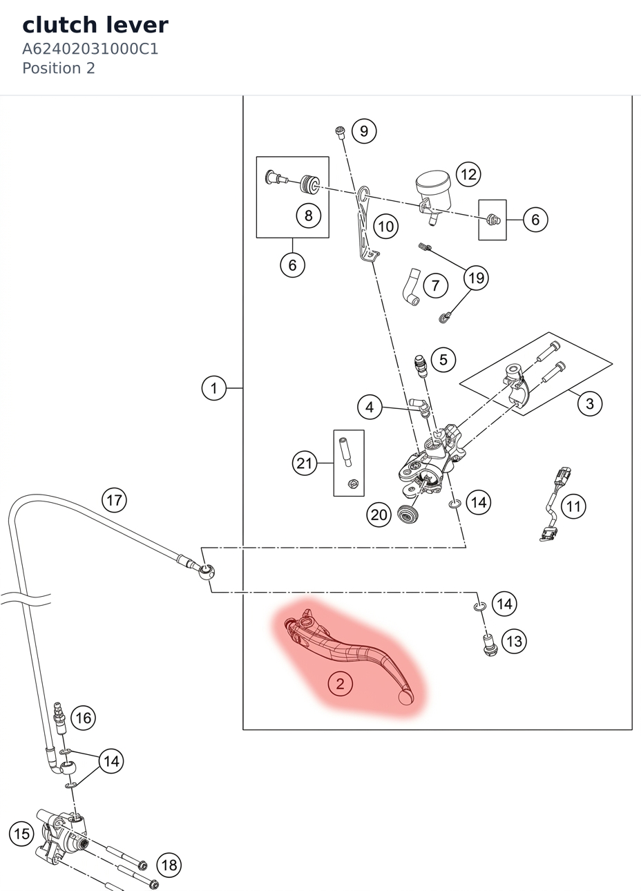 Diagram preview: clutch lever (A62402031000C1)