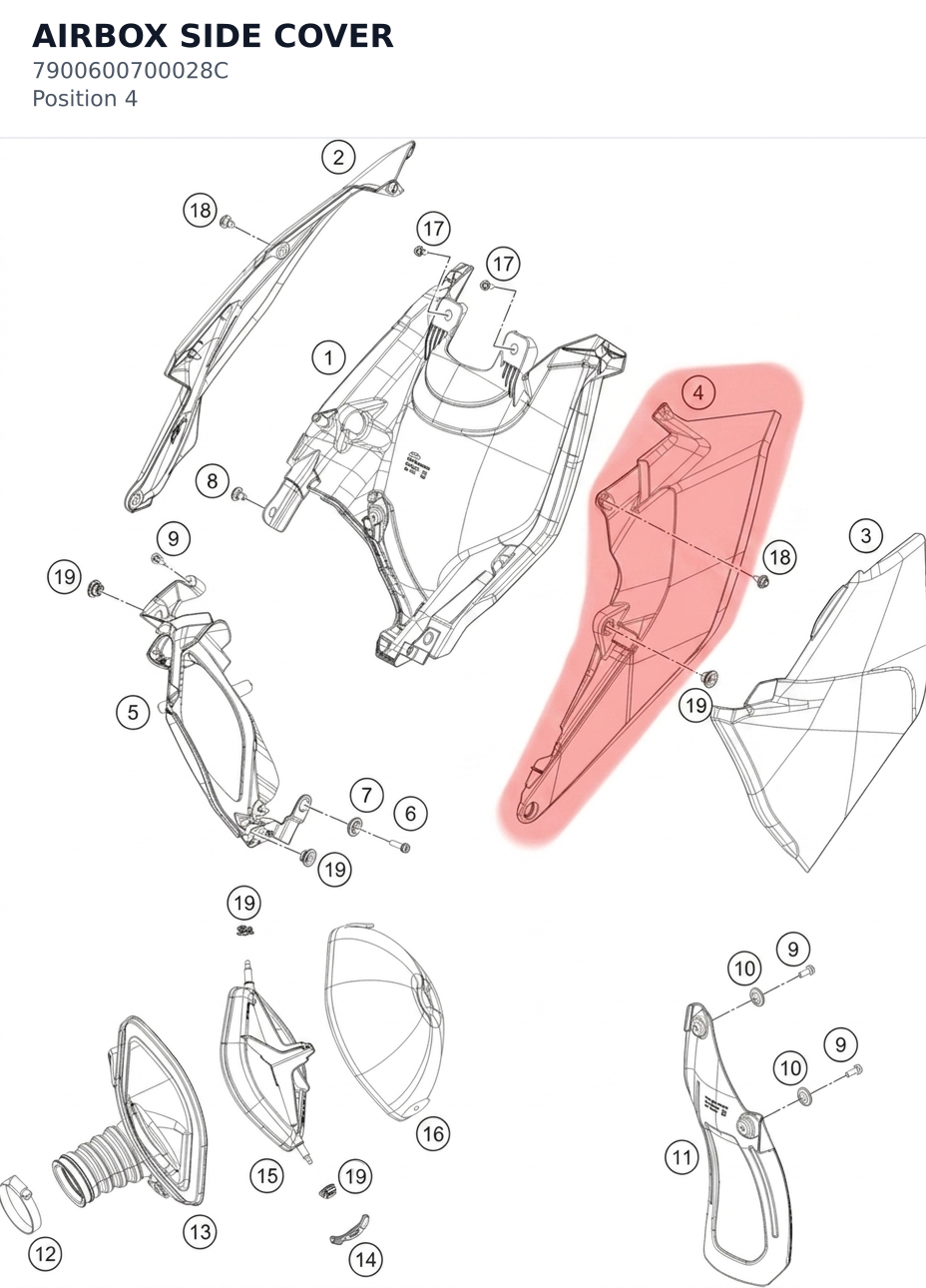 Diagram preview: AIRBOX SIDE COVER (7900600700028C)