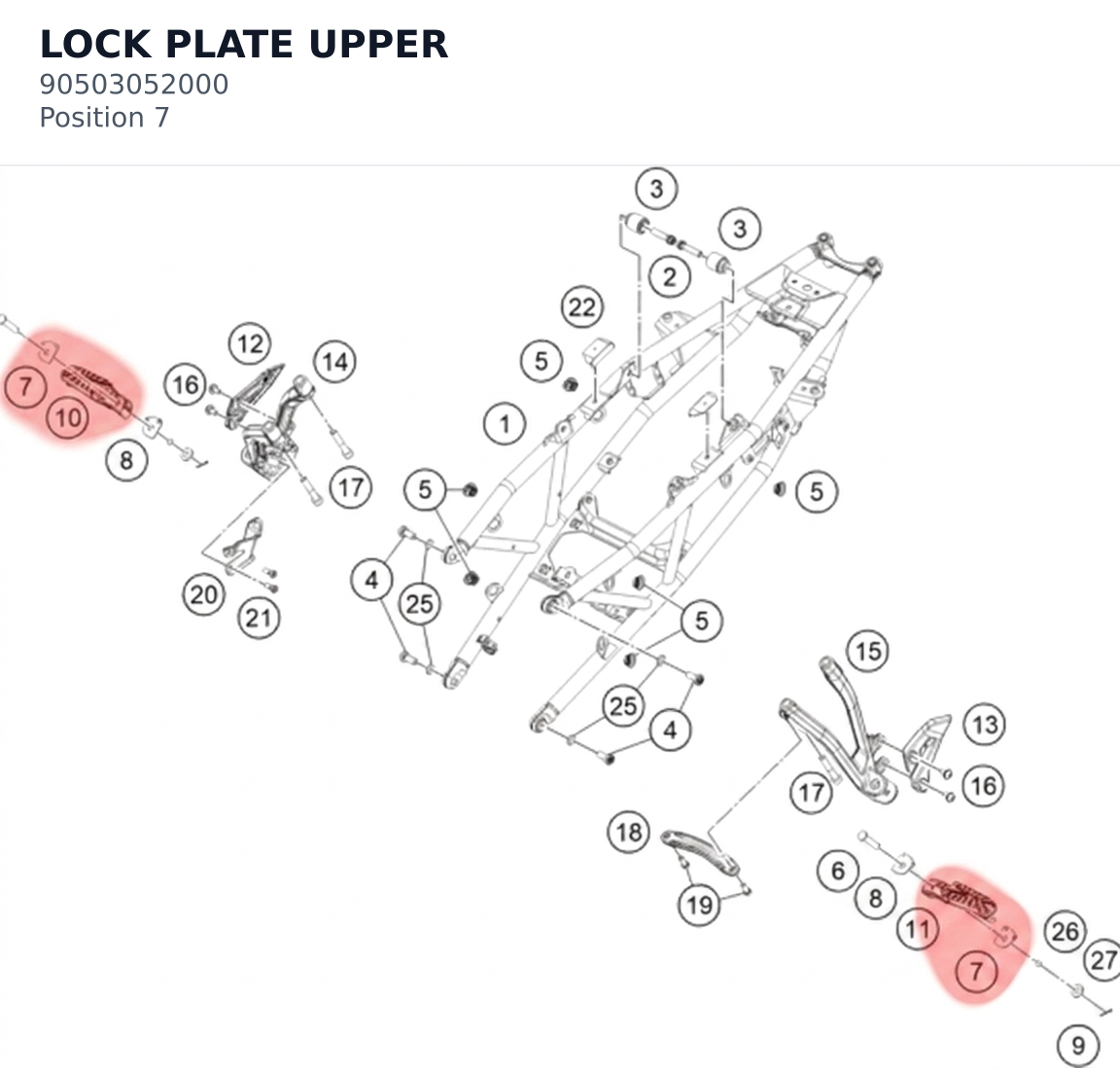 Diagram preview: LOCK PLATE UPPER (90503052000)