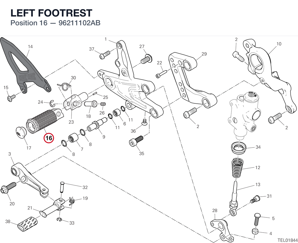 LEFT FOOTREST 96211102AB diagram position