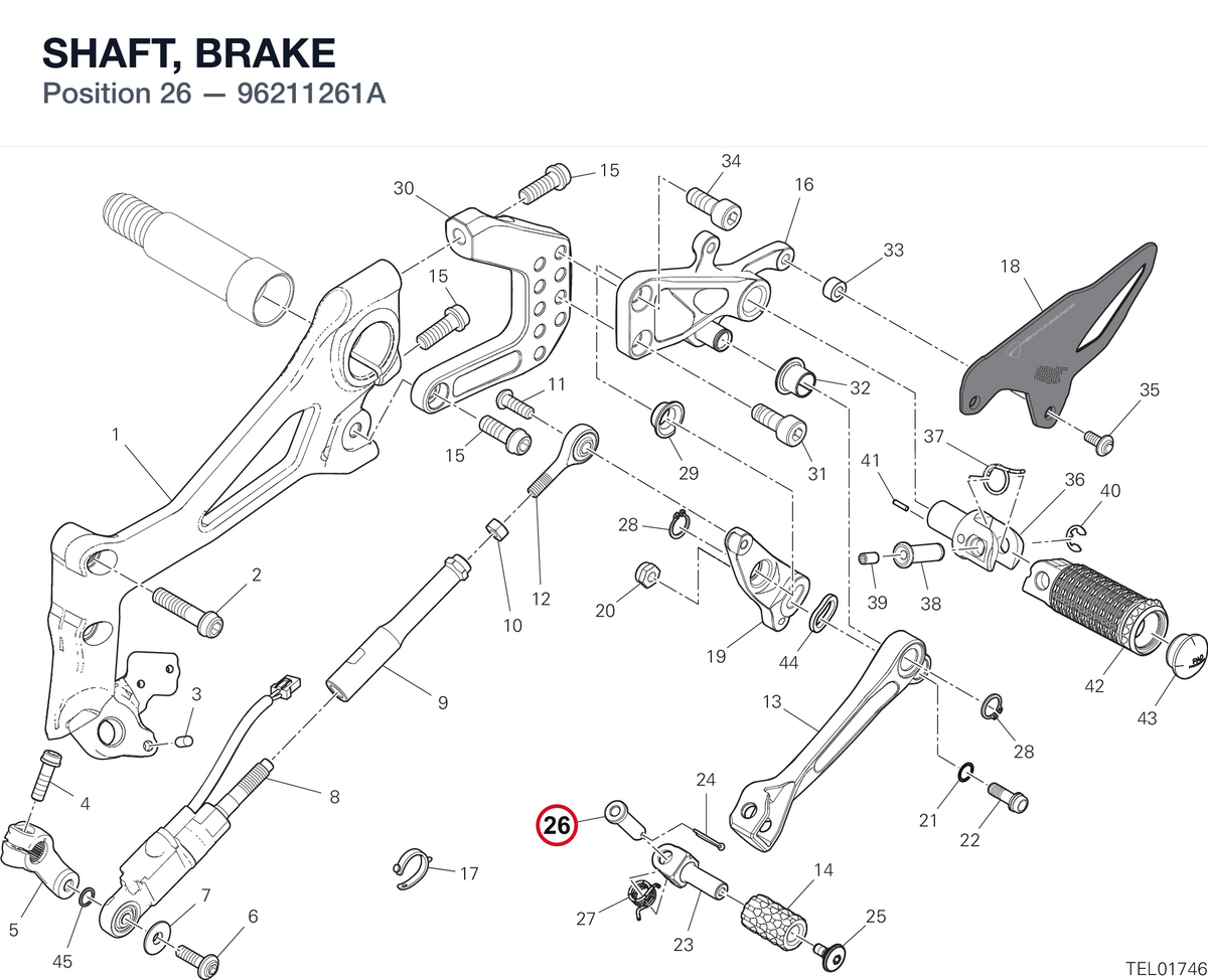 SHAFT, BRAKE 96211261A diagram position