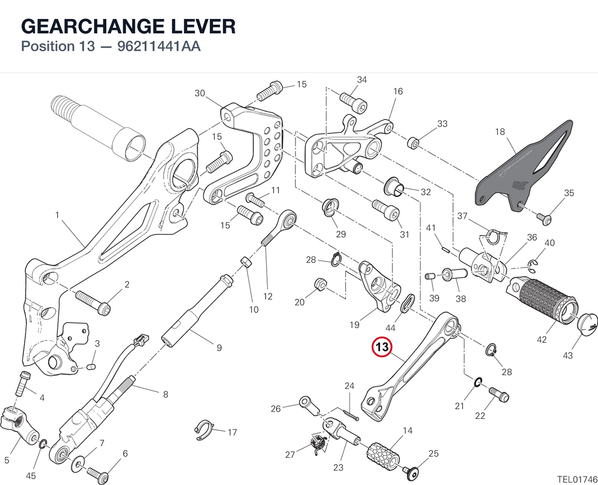 GEARCHANGE LEVER 96211441AA diagram position