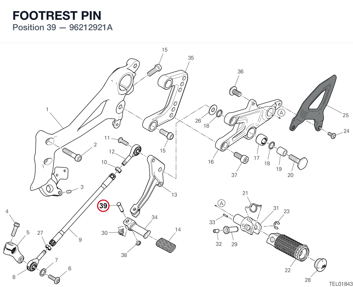 FOOTREST PIN 96212921A diagram position