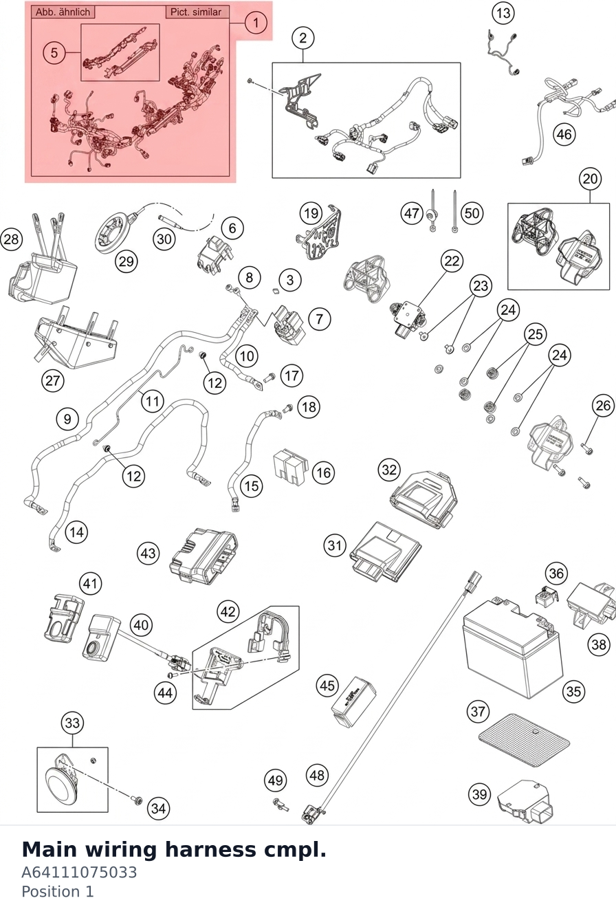 Diagram preview: Main wiring harness cmpl. (A64111075033)
