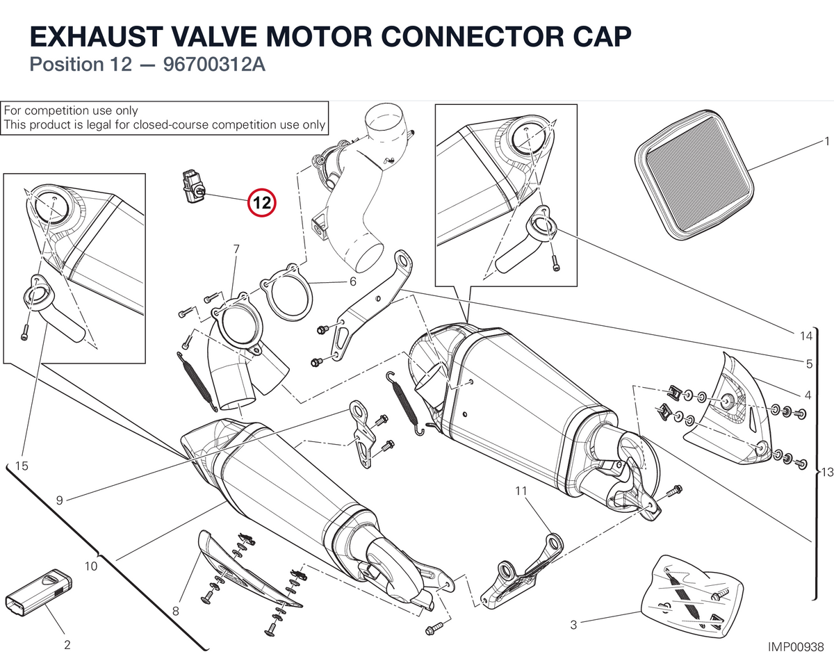 EXHAUST VALVE MOTOR CONNECTOR CAP 96700312A diagram position