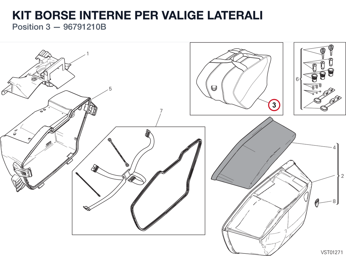 KIT BORSE INTERNE PER VALIGE LATERALI