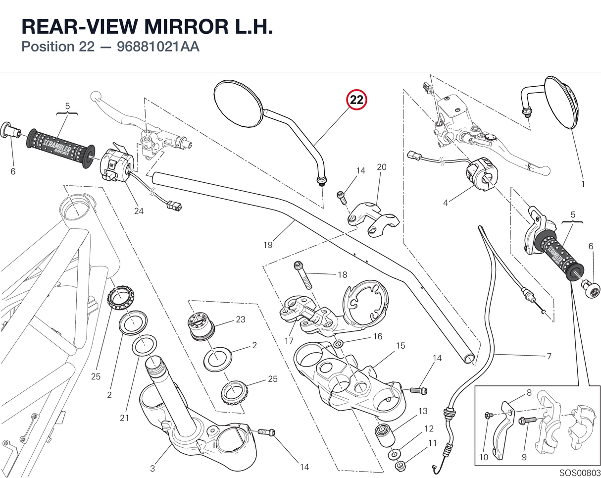 REAR-VIEW MIRROR L.H.