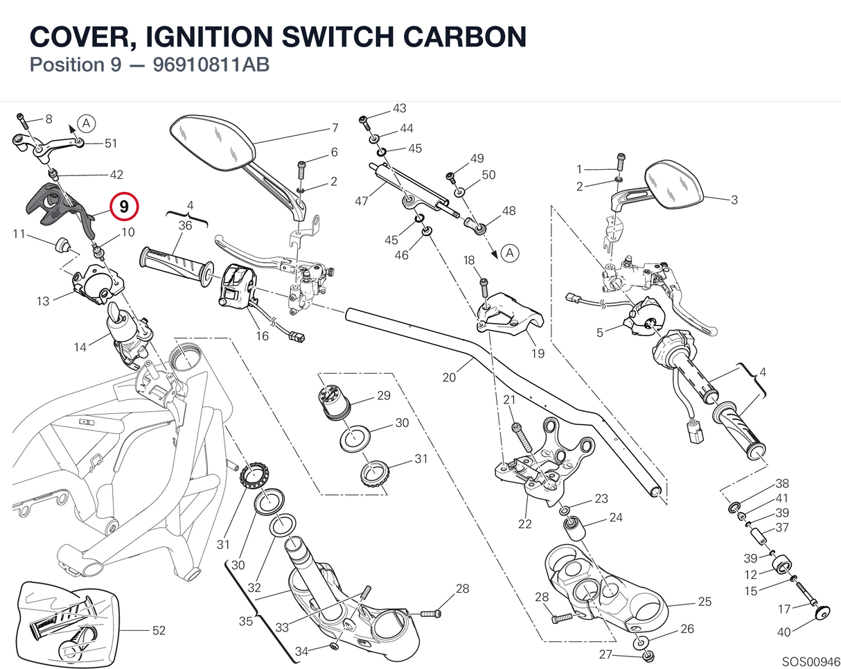 COVER, IGNITION SWITCH CARBON