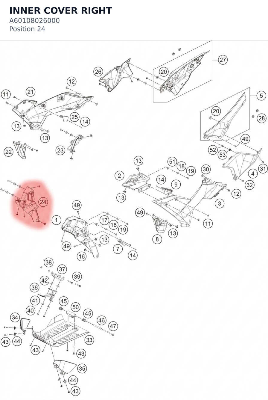 Diagram preview: INNER COVER RIGHT (A60108026000)