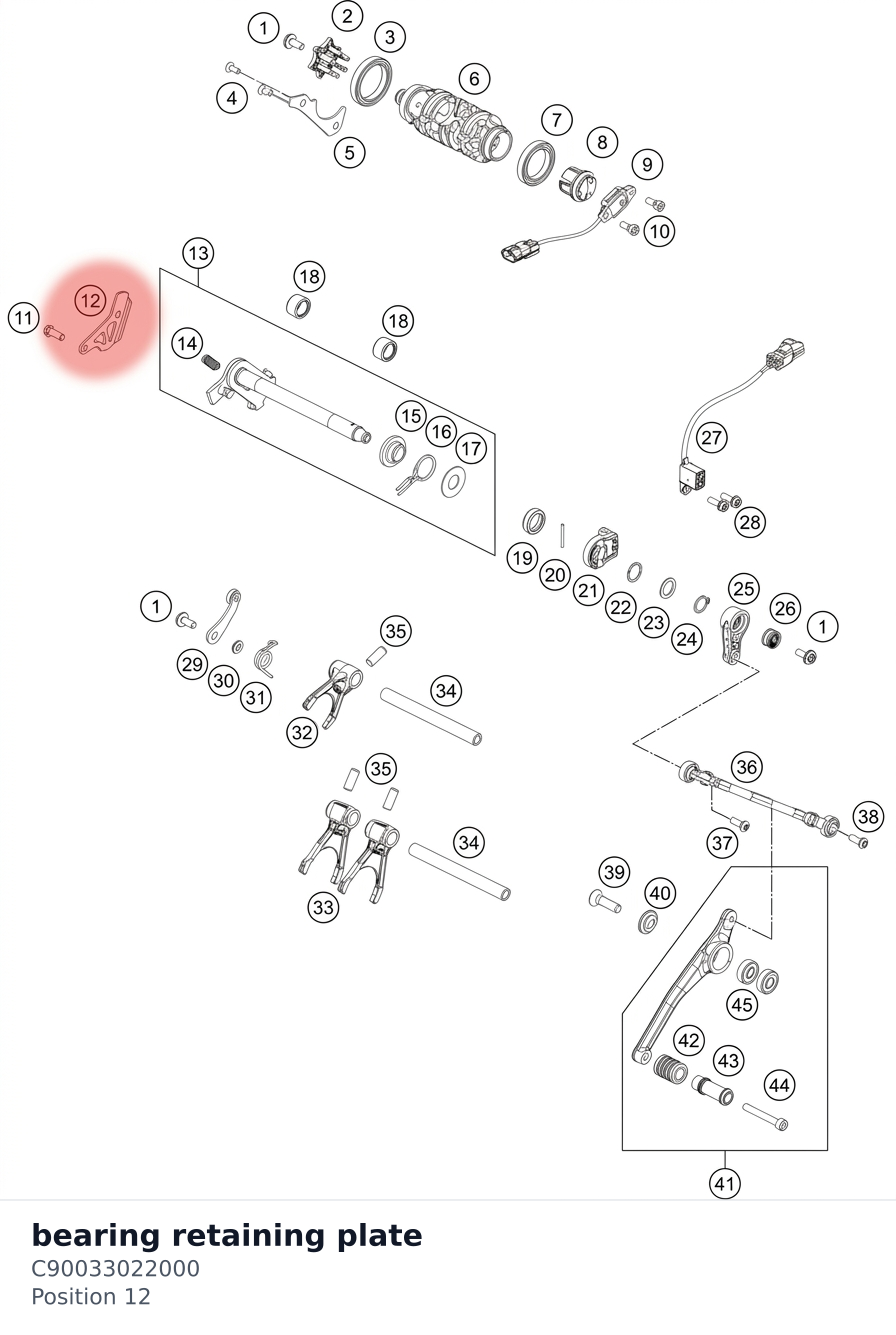 Diagram preview: bearing retaining plate (C90033022000)