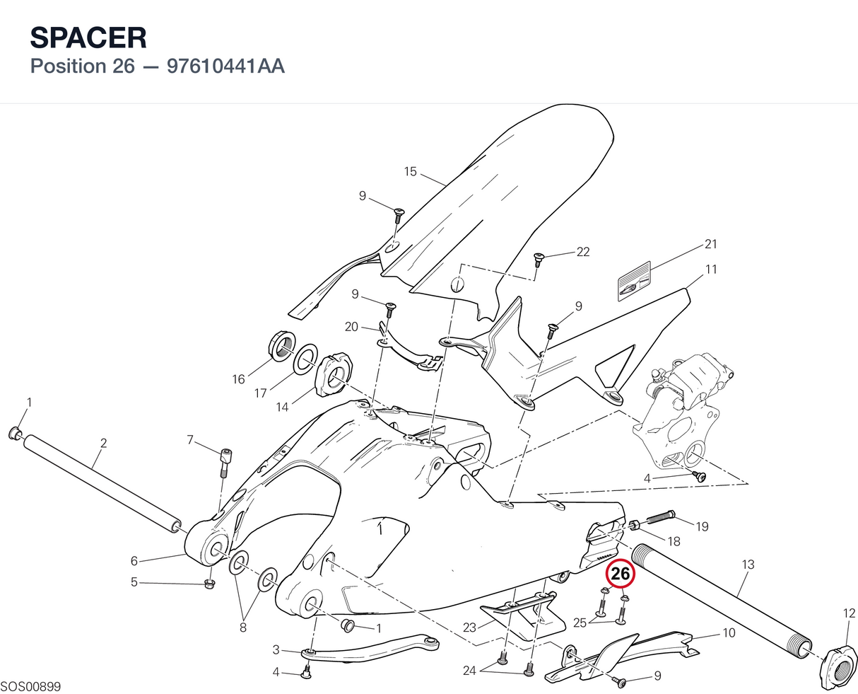 SPACER 97610441AA diagram position